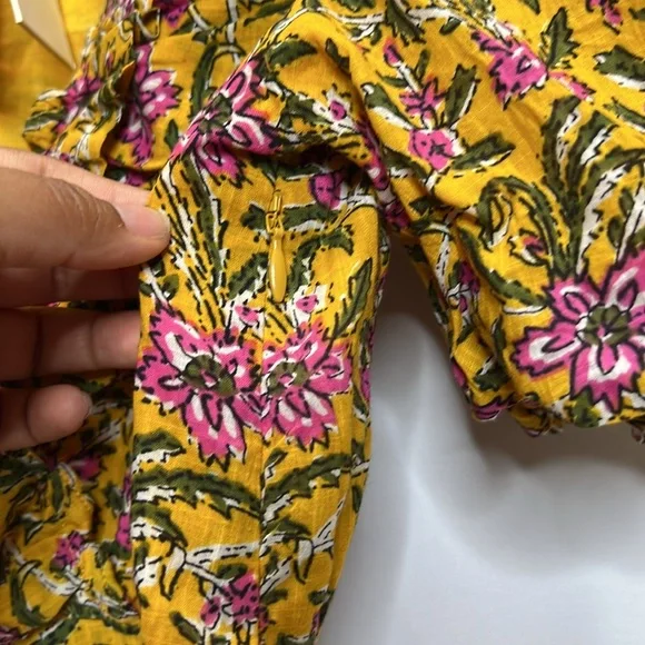 Rahi Del Sole Chiara Mini Dress in Yellow Floral Size Small - Picture 10 of 15